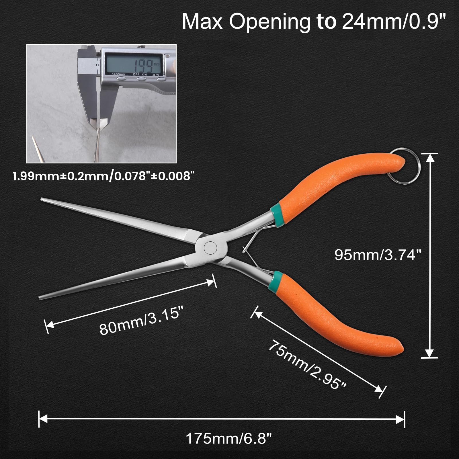 LEONTOOL Pinces pince à bec fin pointe aiguë 17,8 cm
