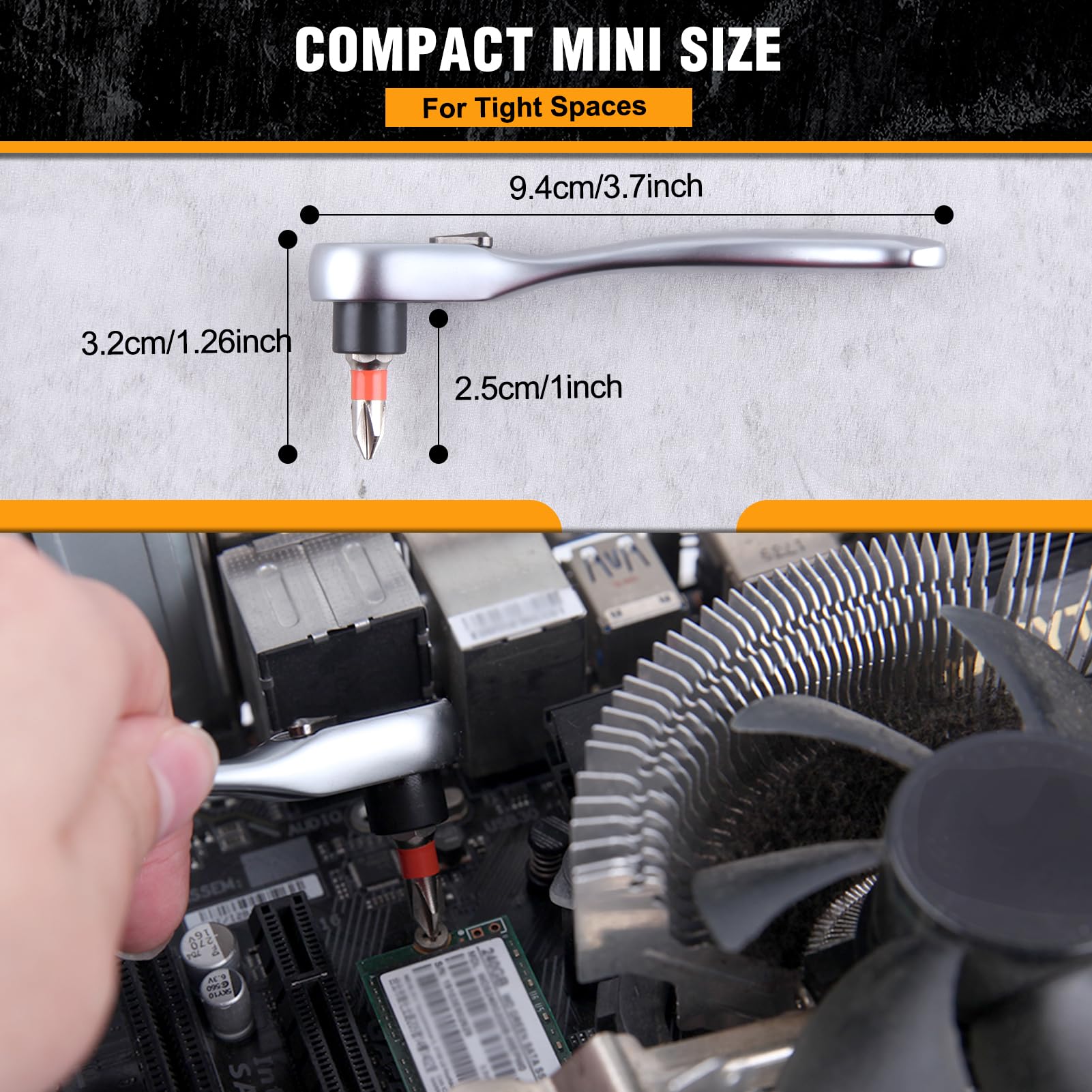 LEONTOOL Tournevis Mini Cliquet 1/4 32 pièces 72 dents