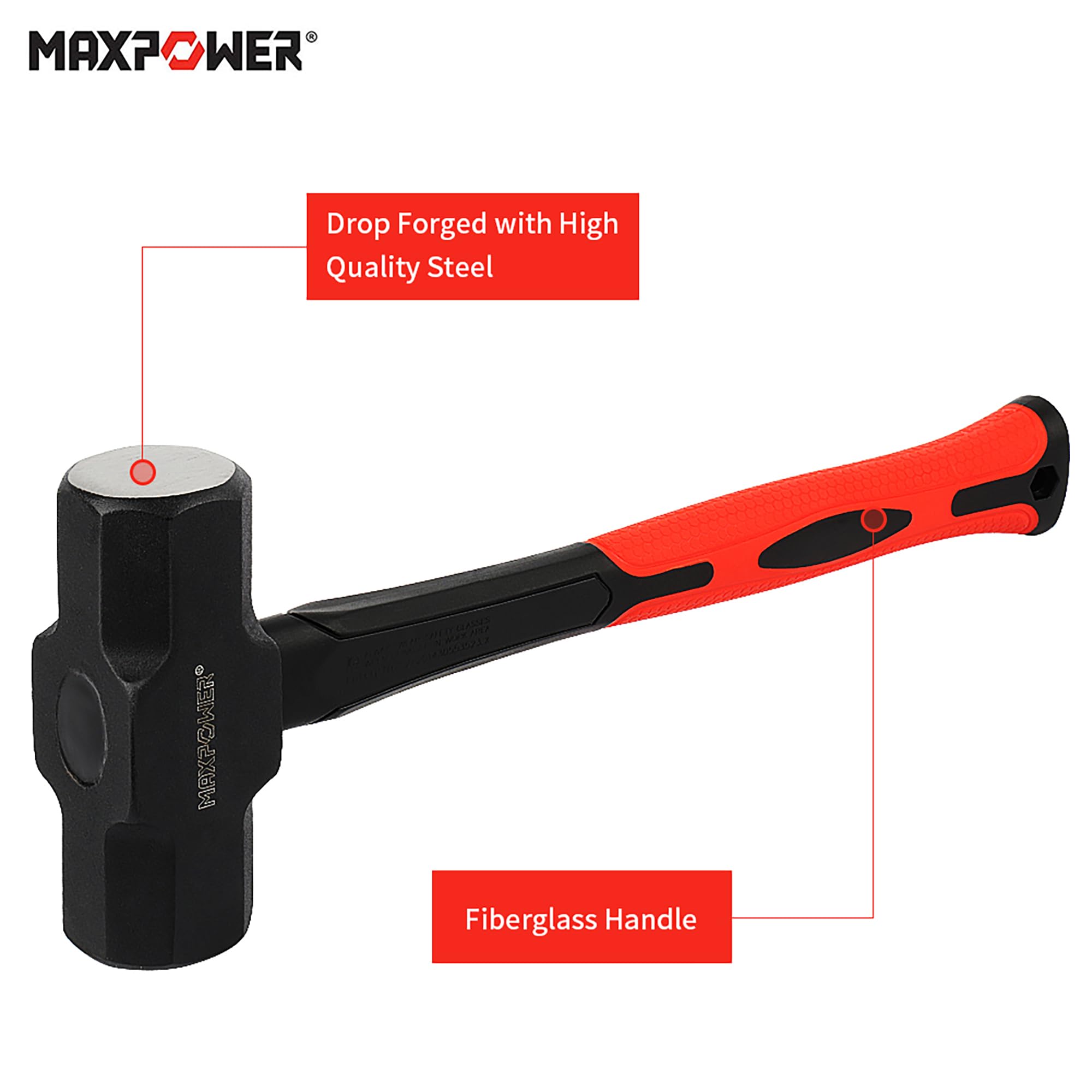 MaxPower Outils de frappe massette 1,8 kg fibre de verre 310 mm