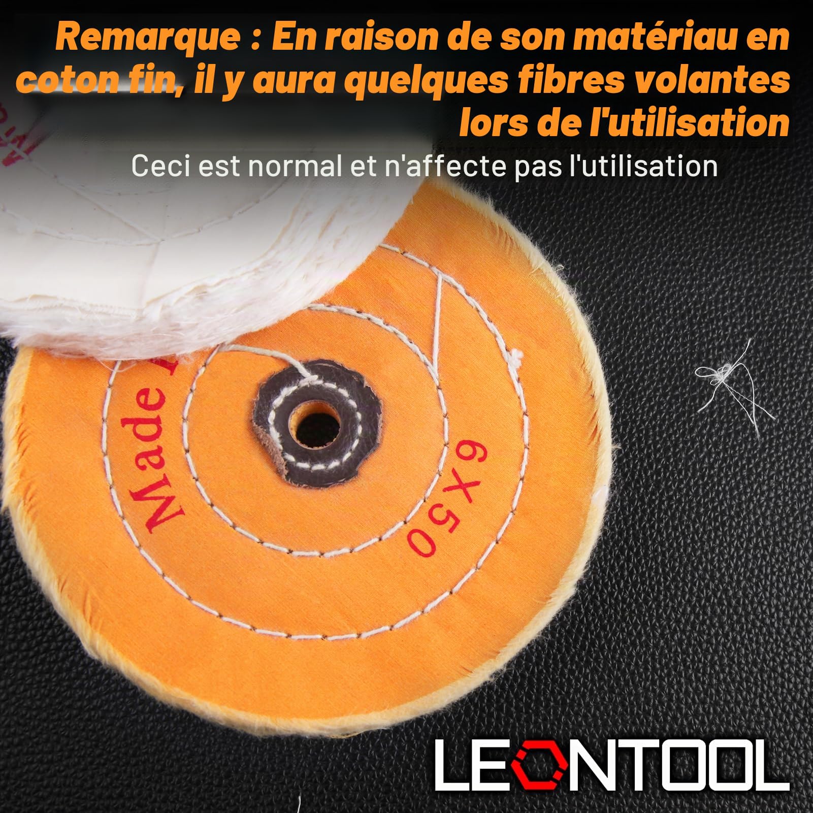 LEONTOOL Sanding disque polissage coton 145 mm lot de 2