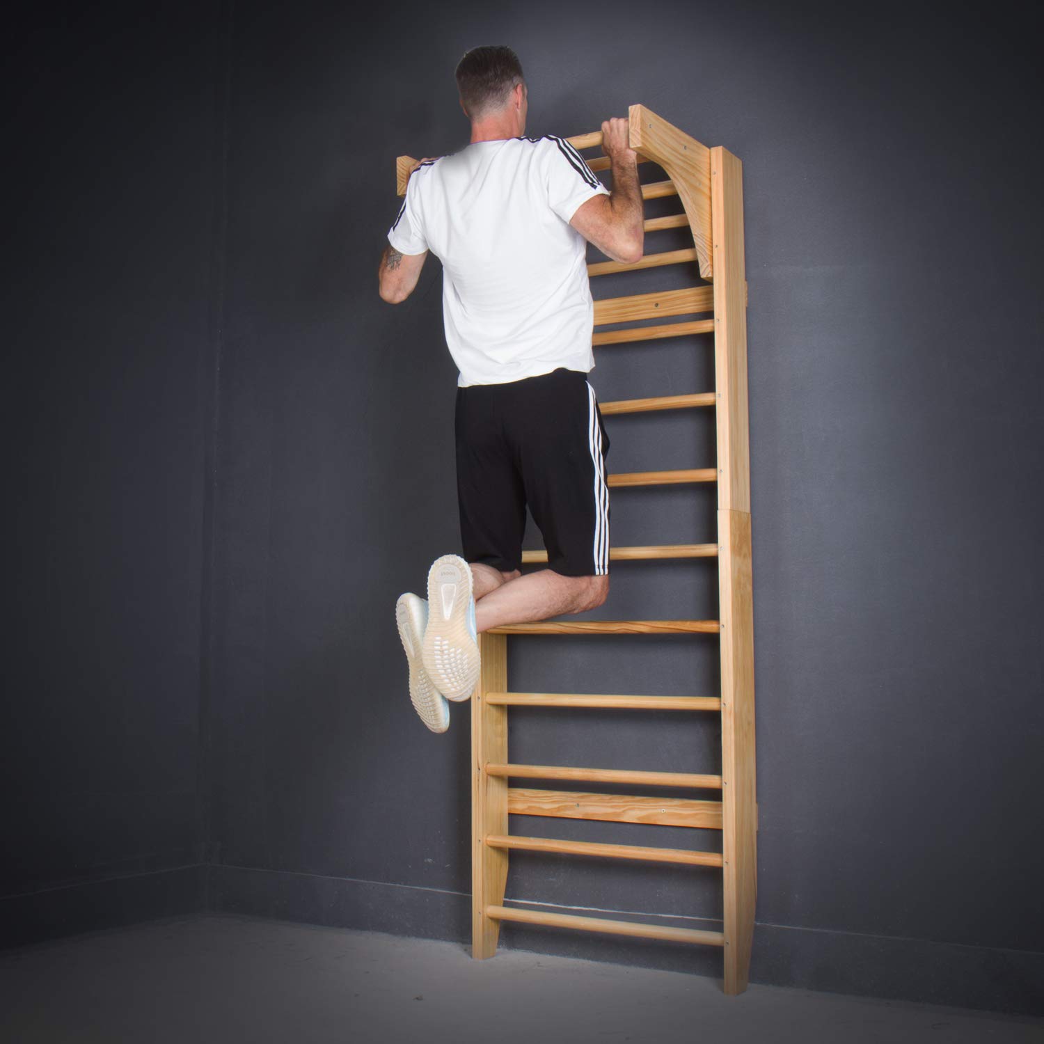 CCLife Sports & Yoga espalier suédois bois 100 kg avec barre traction