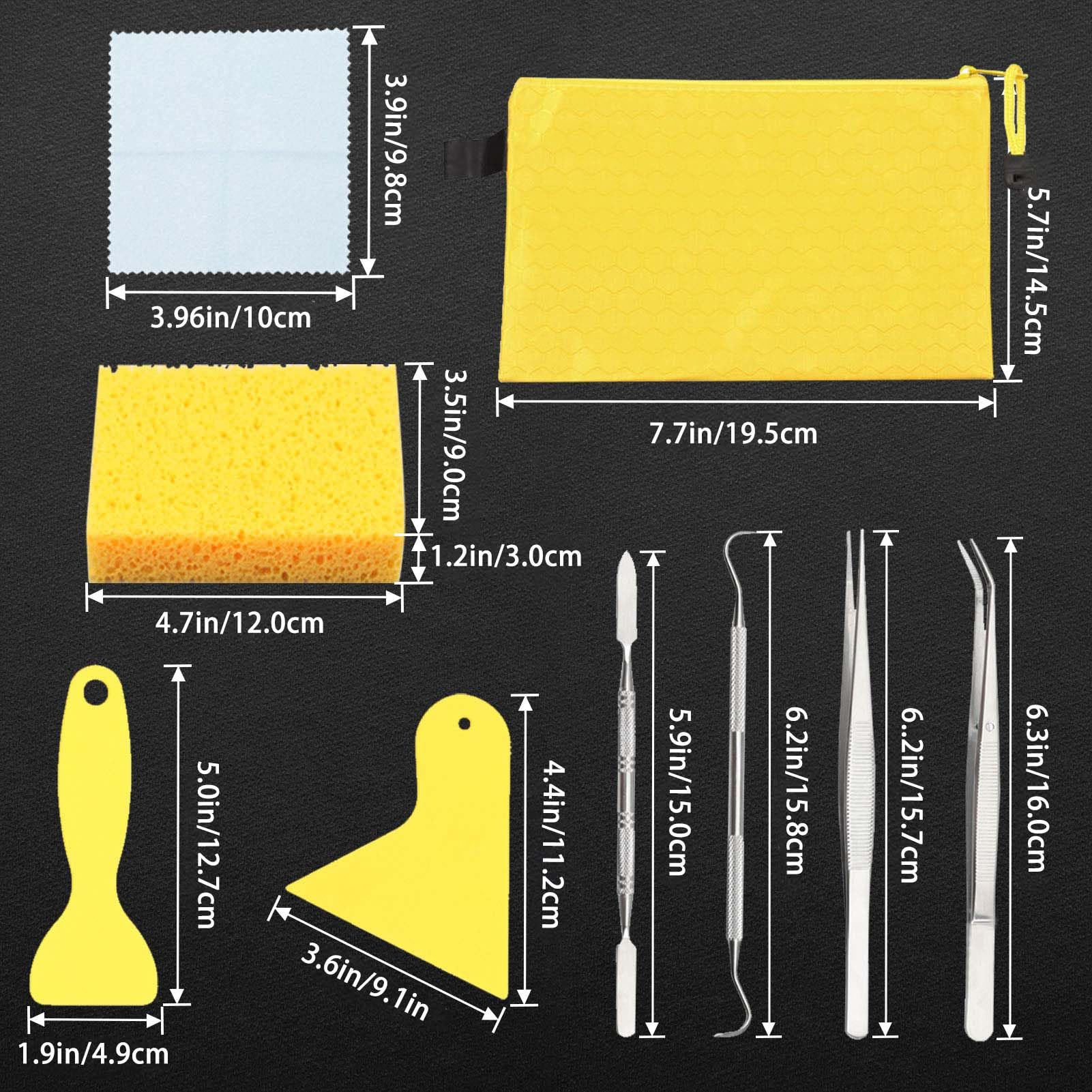 LEONTOOL Outils pour Mosaïque Kit débutant 9 pièces inox