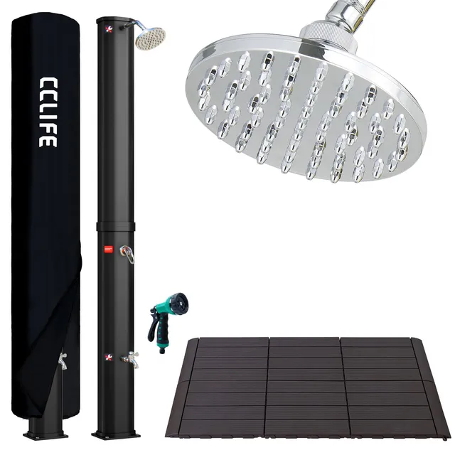 CCLIFE DIY Tools Douche Solaire 35L avec Socle Noir