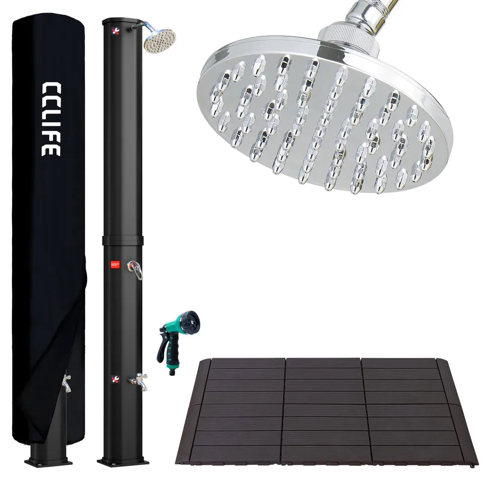 CCLIFE DIY Tools Douche Solaire 35L avec Socle Noir