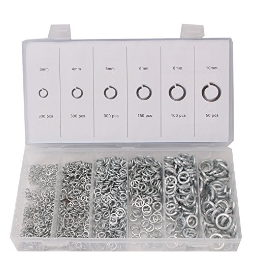 CCLIFE DIY Tools coffret rondelles ressort 1200 pcs 3-10 mm acier