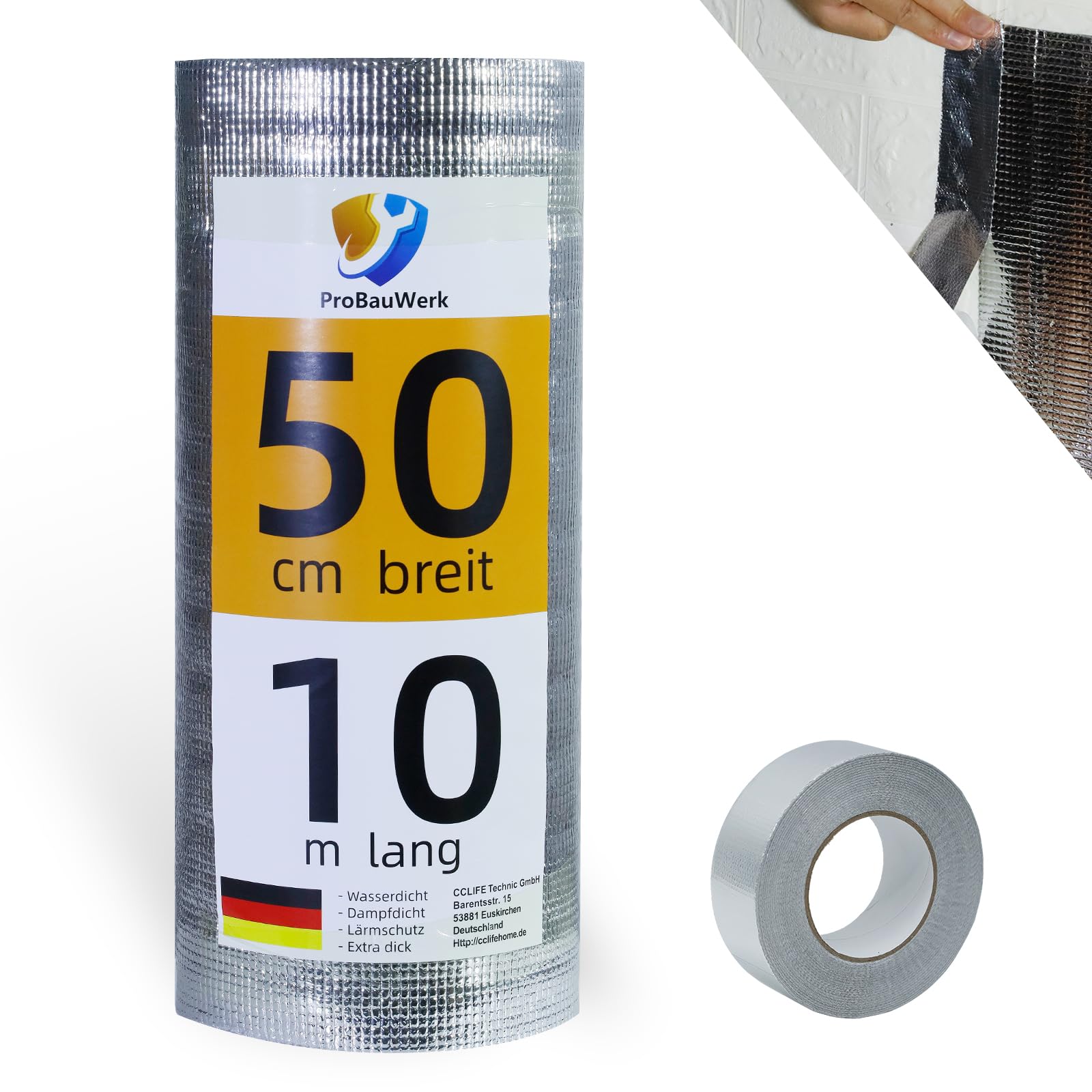 CCLIFE DIY Tools isolant thermique alu 0.5x10m 5m² 3-4mm