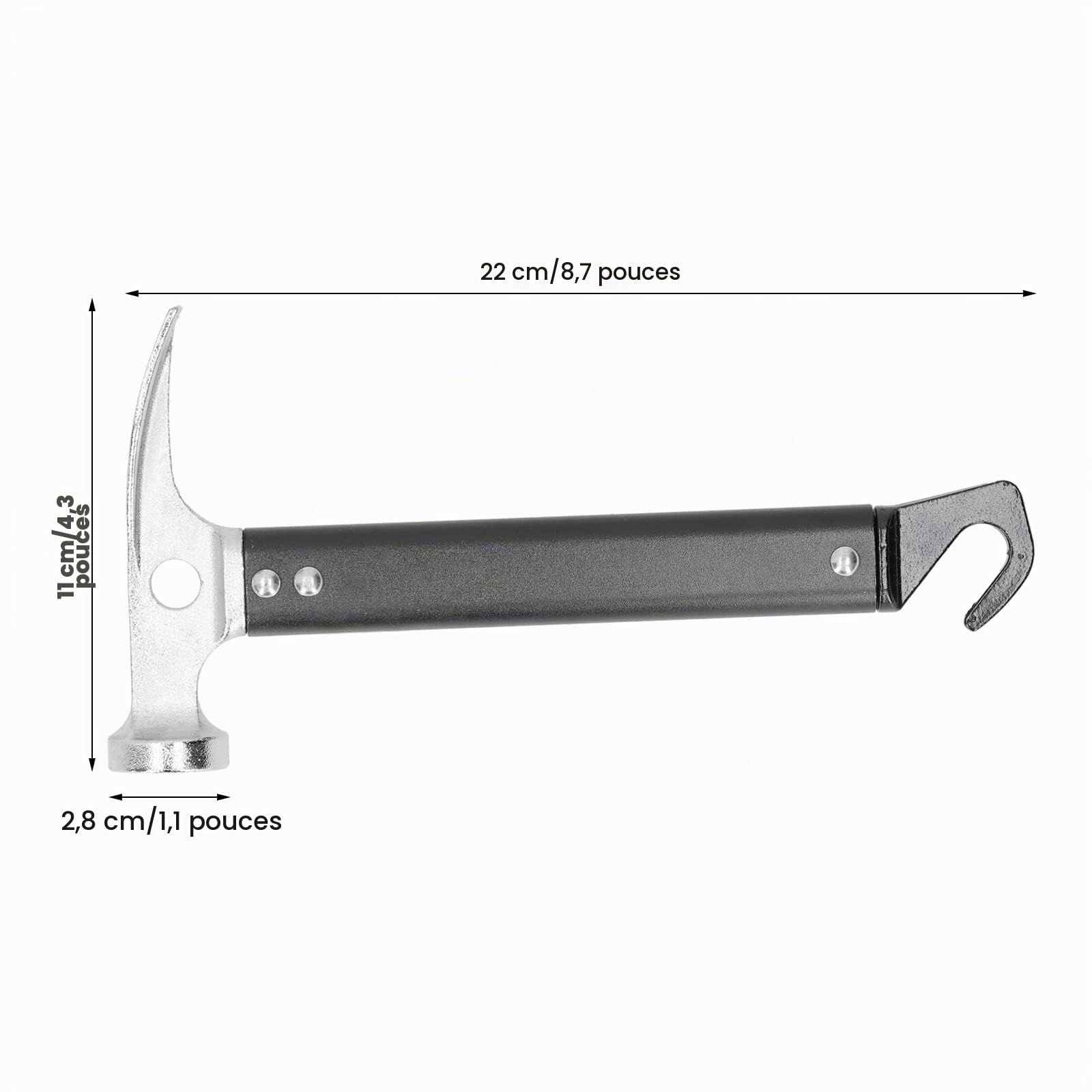 OUKENS Sports et loisirs marteau camping aluminium 22 cm 361 g