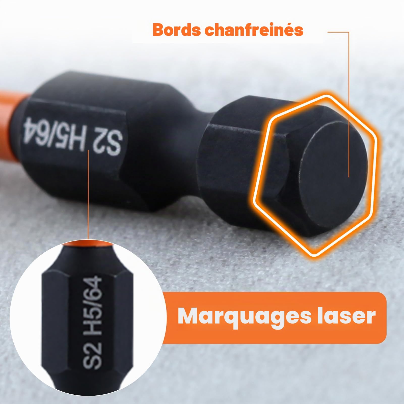 LEONTOOL Tournevis jeu 20 embouts hex S2 50mm métrique+SAE