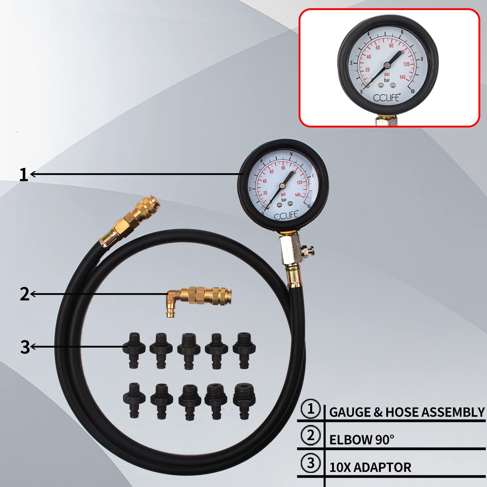 CCLIFE Oil Tools testeur pression huile 0-10 bar