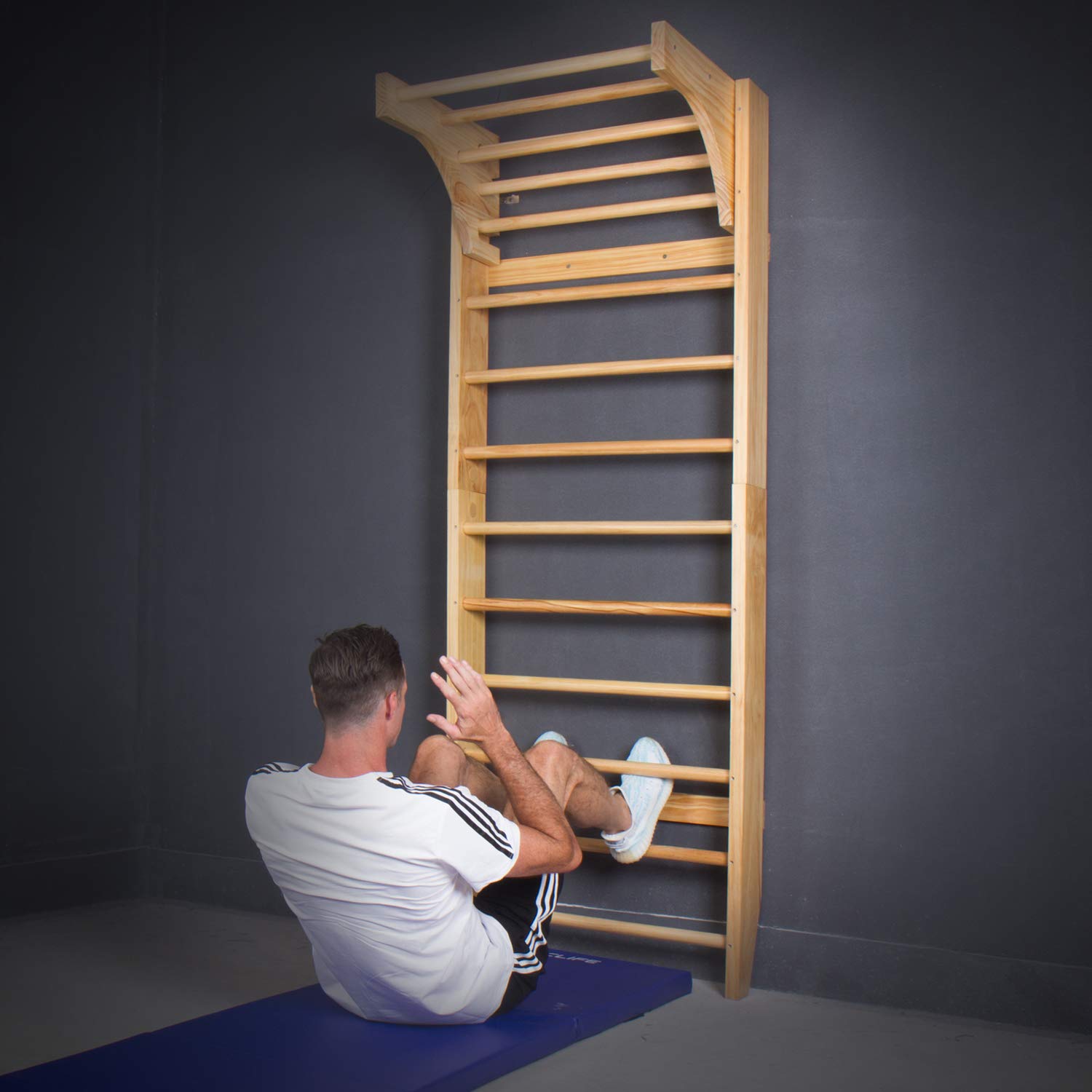 CCLife Sports & Yoga espalier suédois bois 100 kg avec barre traction