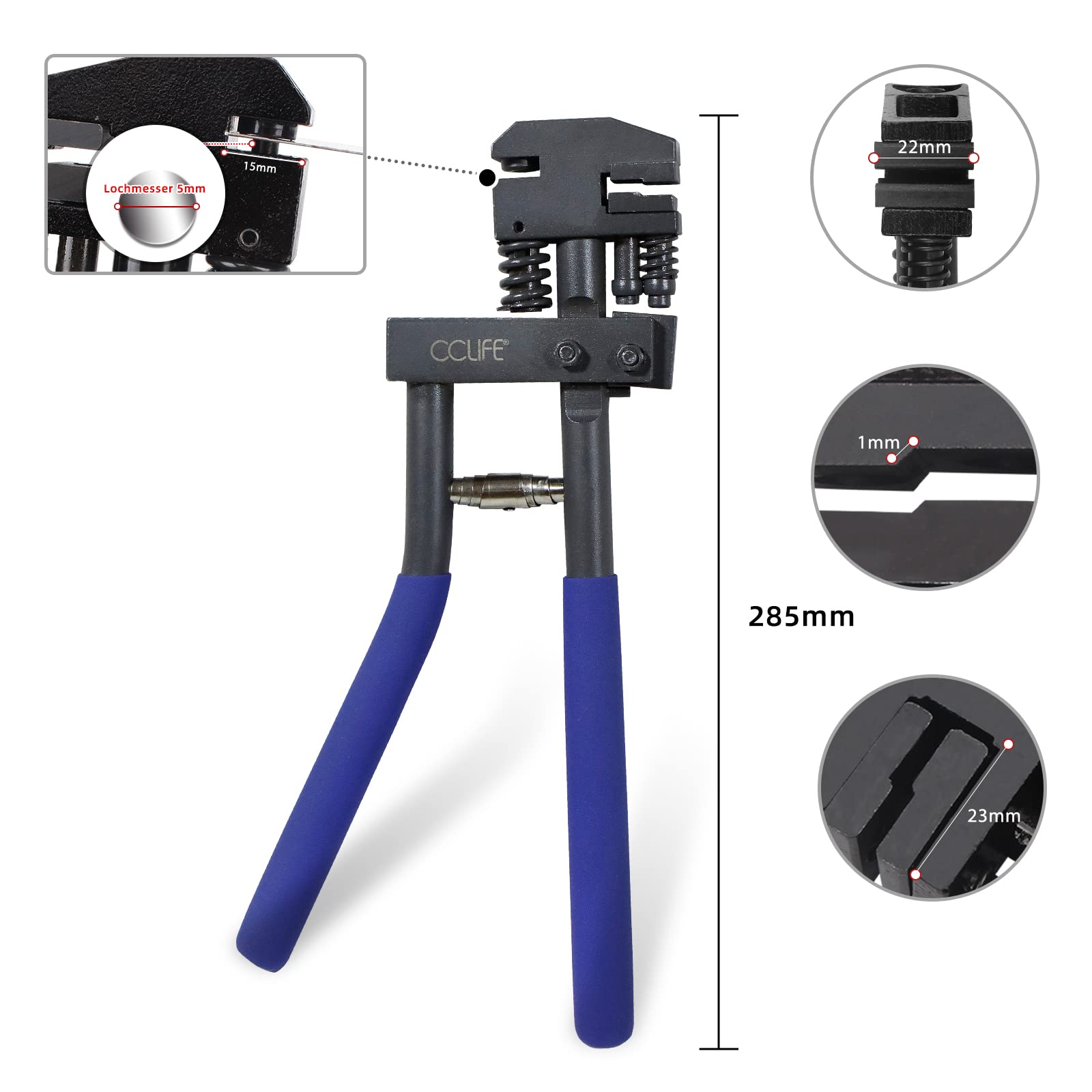 CCLIFE DIY Tools pince à soyer sertir tôle 5mm 285mm