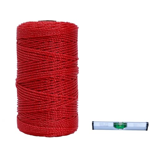 CCLIFE DIY Tools cordeau maçon 200 m rouge 2 mm