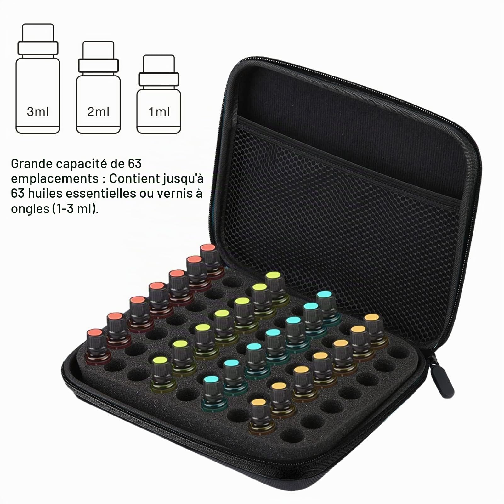 OUKENS Cuisine et maison étui huile essentielle noir 63 flacons