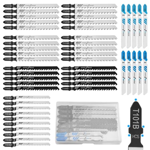 LEONTOOL Lames Scie Lames Scie Sauteuse T-Shank Lot 50 Bois Métal