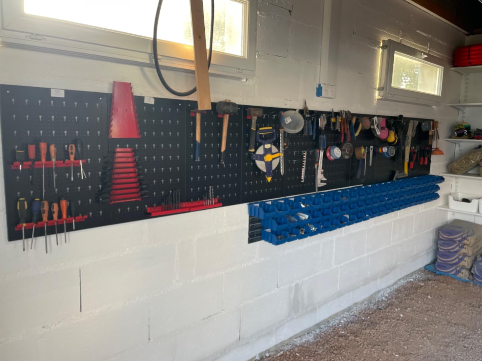 CCLIFE DIY Tools panneau mural 4 panneaux 160x60cm 37 crochets
