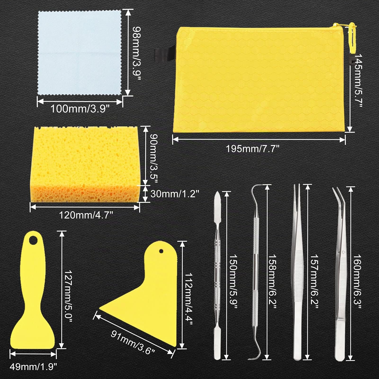 LEONTOOL Outils pour Mosaïque Kit débutant 9 pièces inox