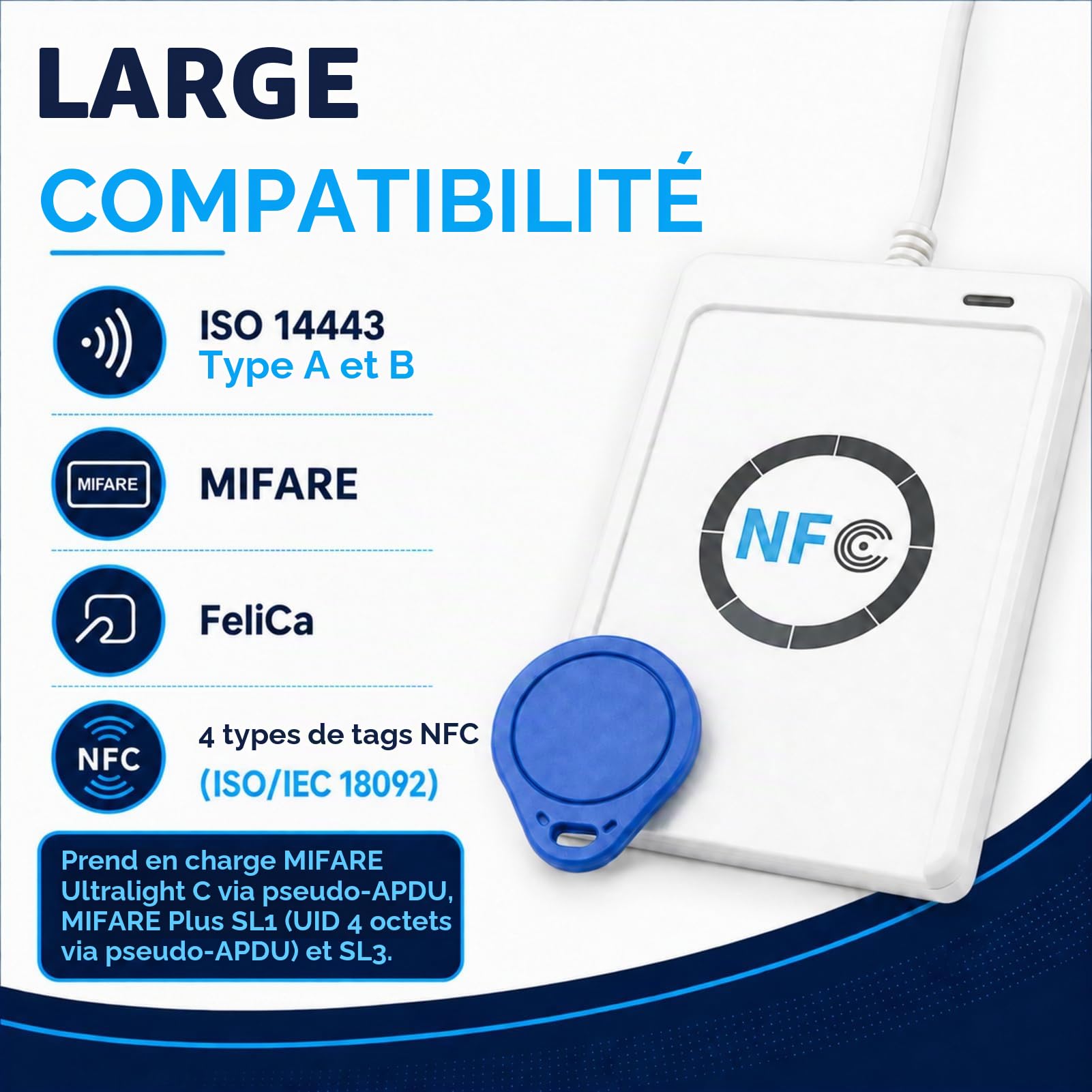 Jadeshay Installation Électrique lecteur NFC RFID ACR122U USB