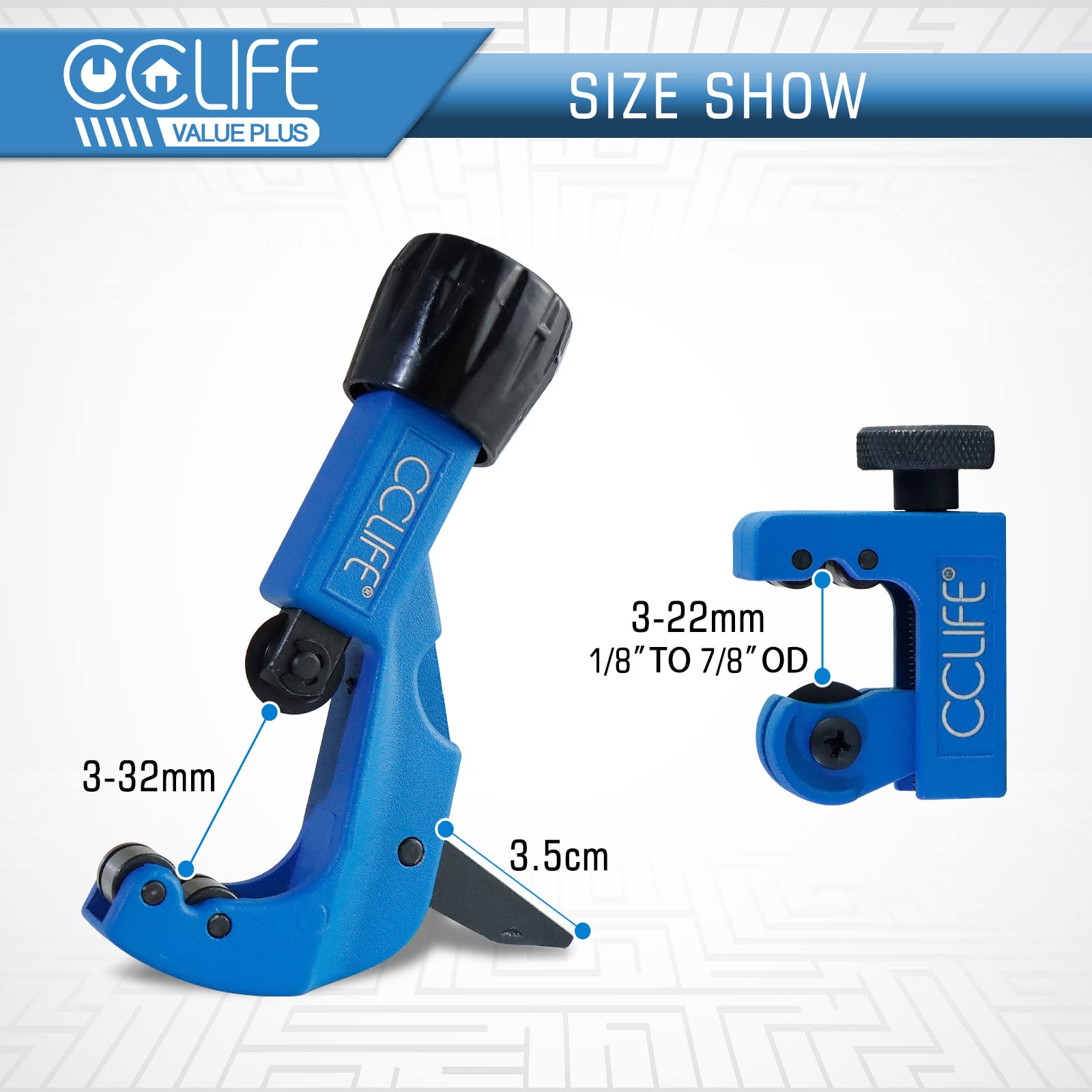 CCLIFE DIY Tools coupe-tube cuivre 2 pièces 3-22/3-32mm