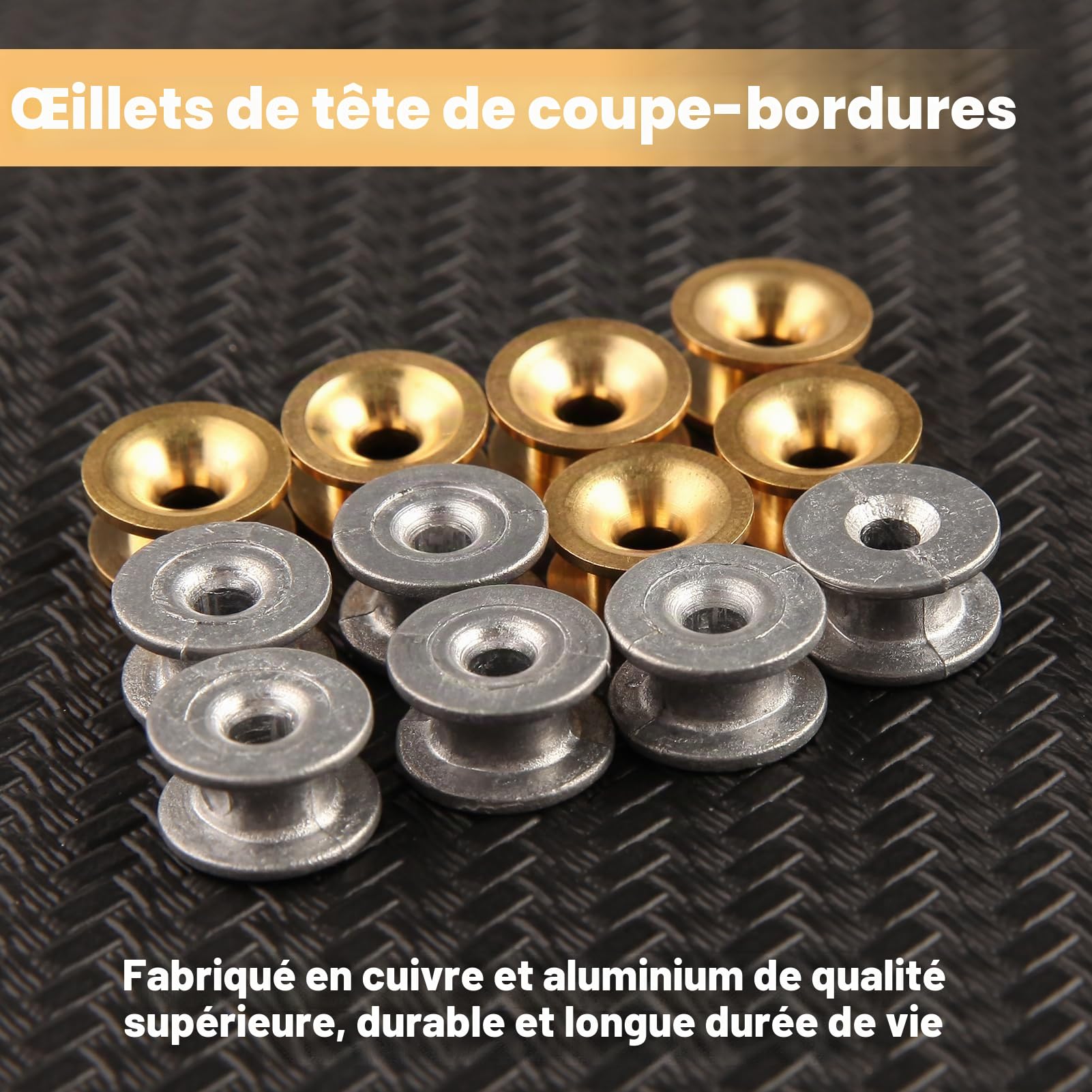 LEONTOOL Outils de Jardinage œillet tête débroussailleuse lot 12 doré