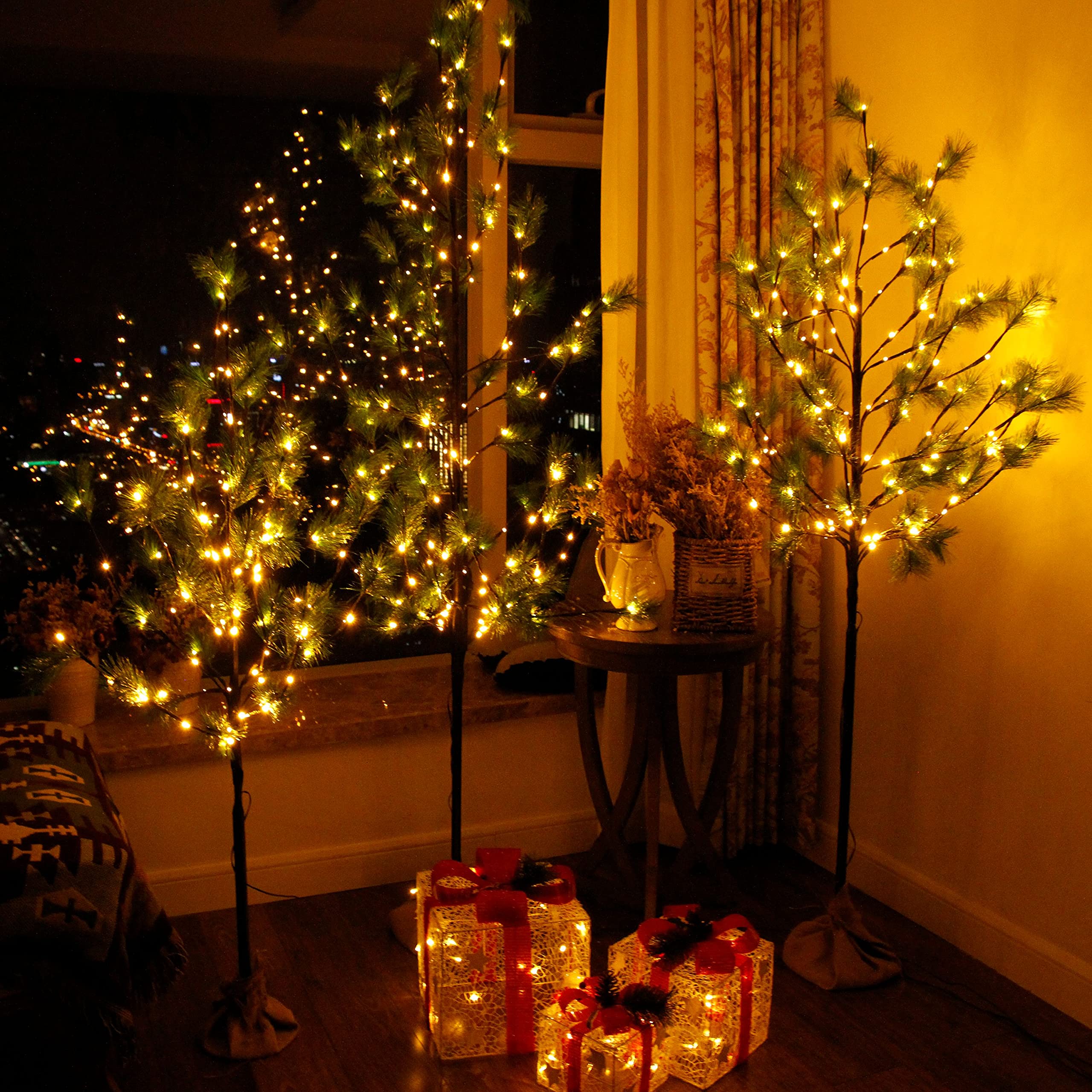 CCLIFE DIY Tools arbre cerisier LED blanc froid 220 cm