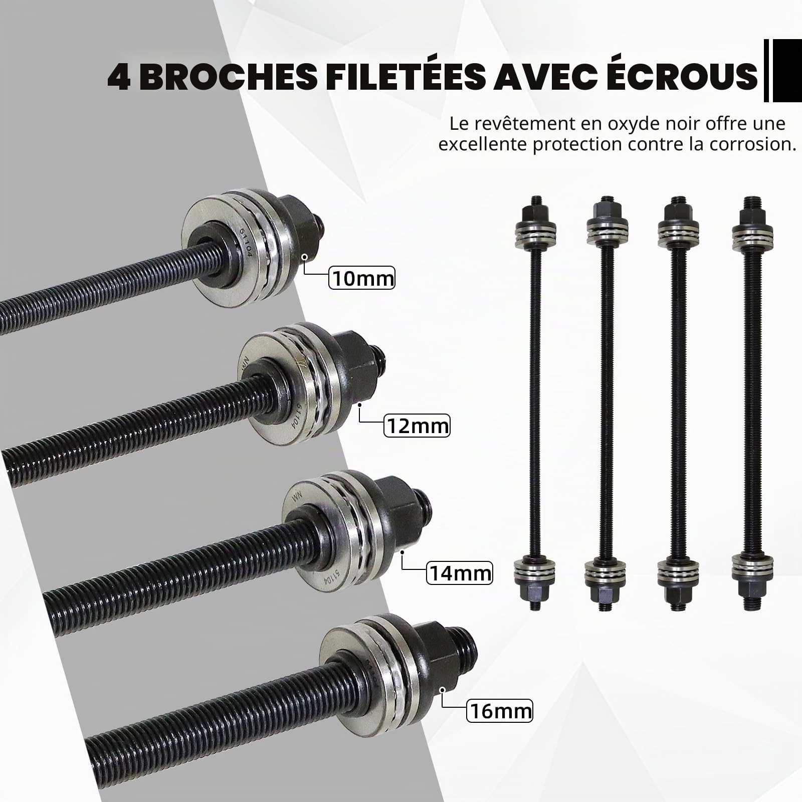 CCLife Puller Set kit silent-blocs 26 pièces 44-82 mm
