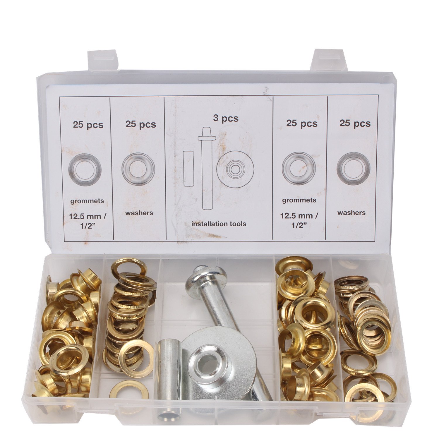 CCLIFE DIY Tools kit oeillets 100 pièces 14 mm cuir et bâche