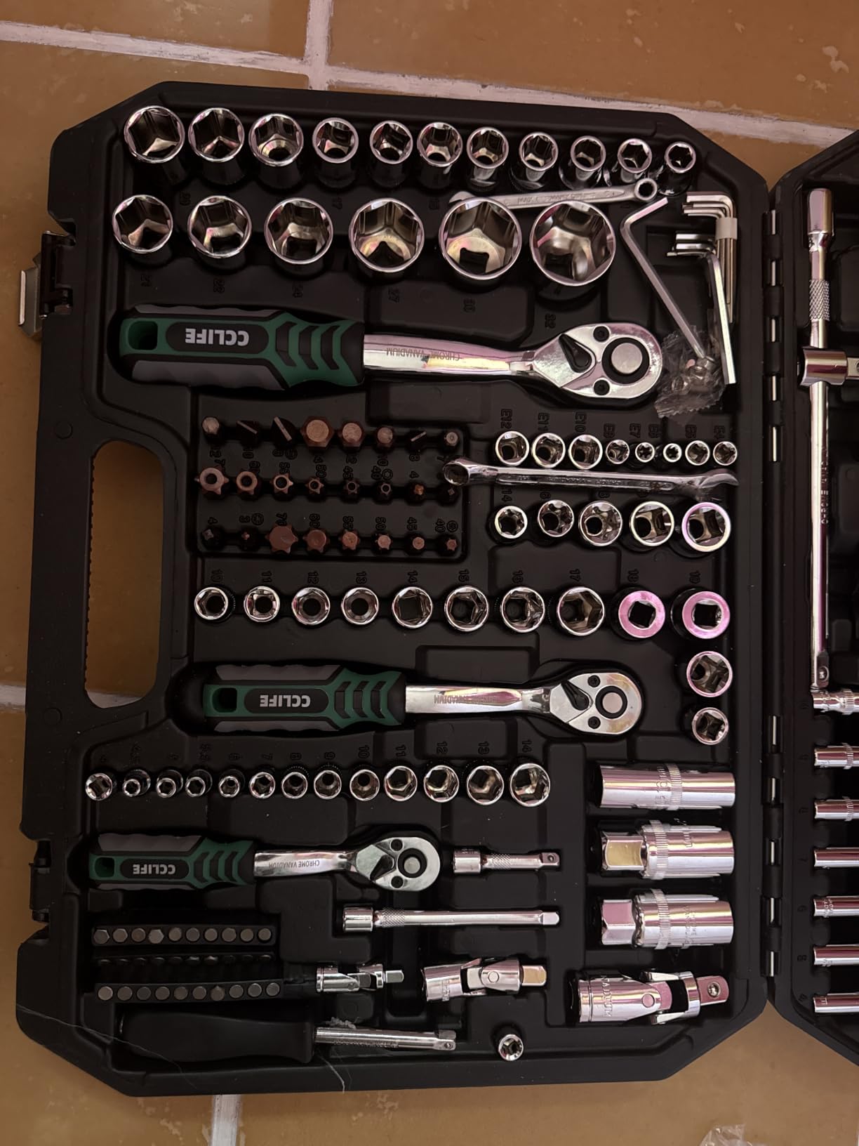 CCLIFE Coffret Douilles 187 Pièces Cliquet 72 Dents CR-V