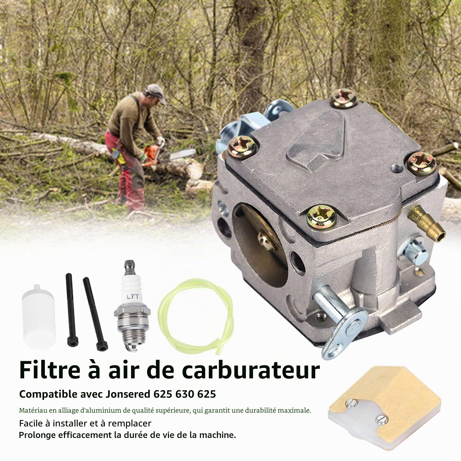 OUKENS Kit Carburateur Jonsered 625 630 Tronçonneuse
