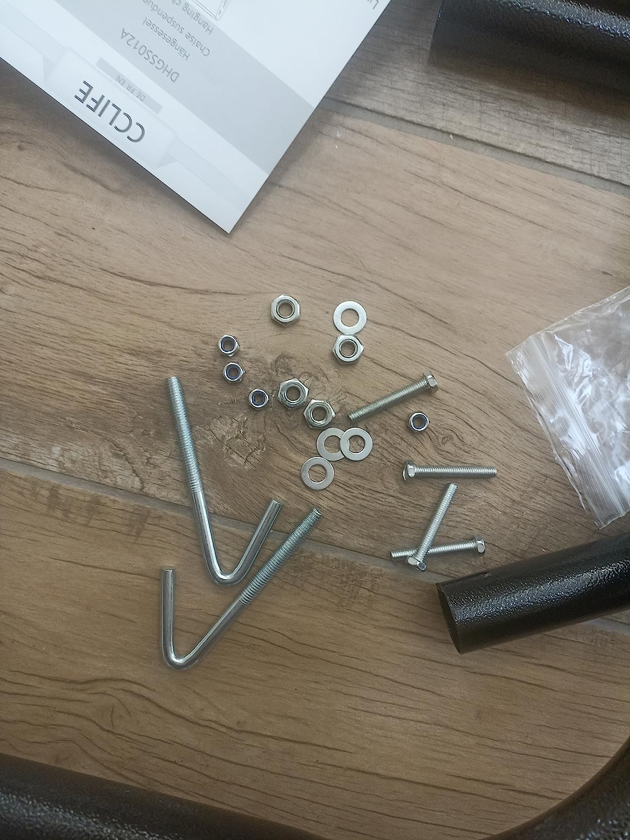 CCLIFE Fauteuil suspendu macramé gris foncé 100 kg support