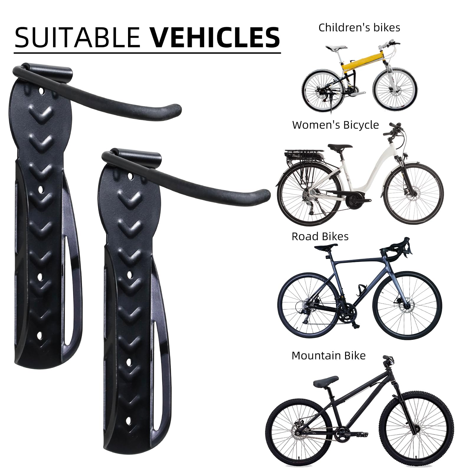 CCLIFE DIY Tools Support Vélo Mural 2 pcs 35 kg Acier