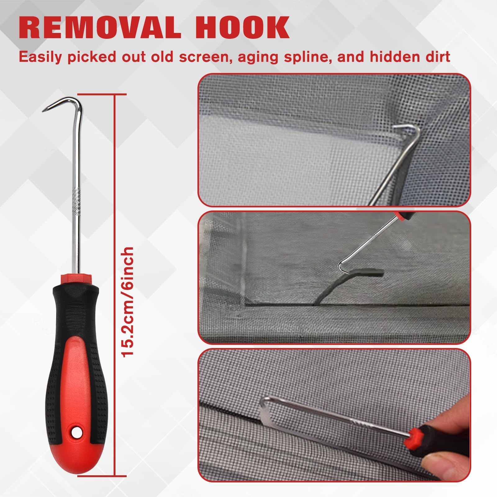 LEONTOOL Vis et Écrous Rouleau Moustiquaire 5 en 1 Kit Complet