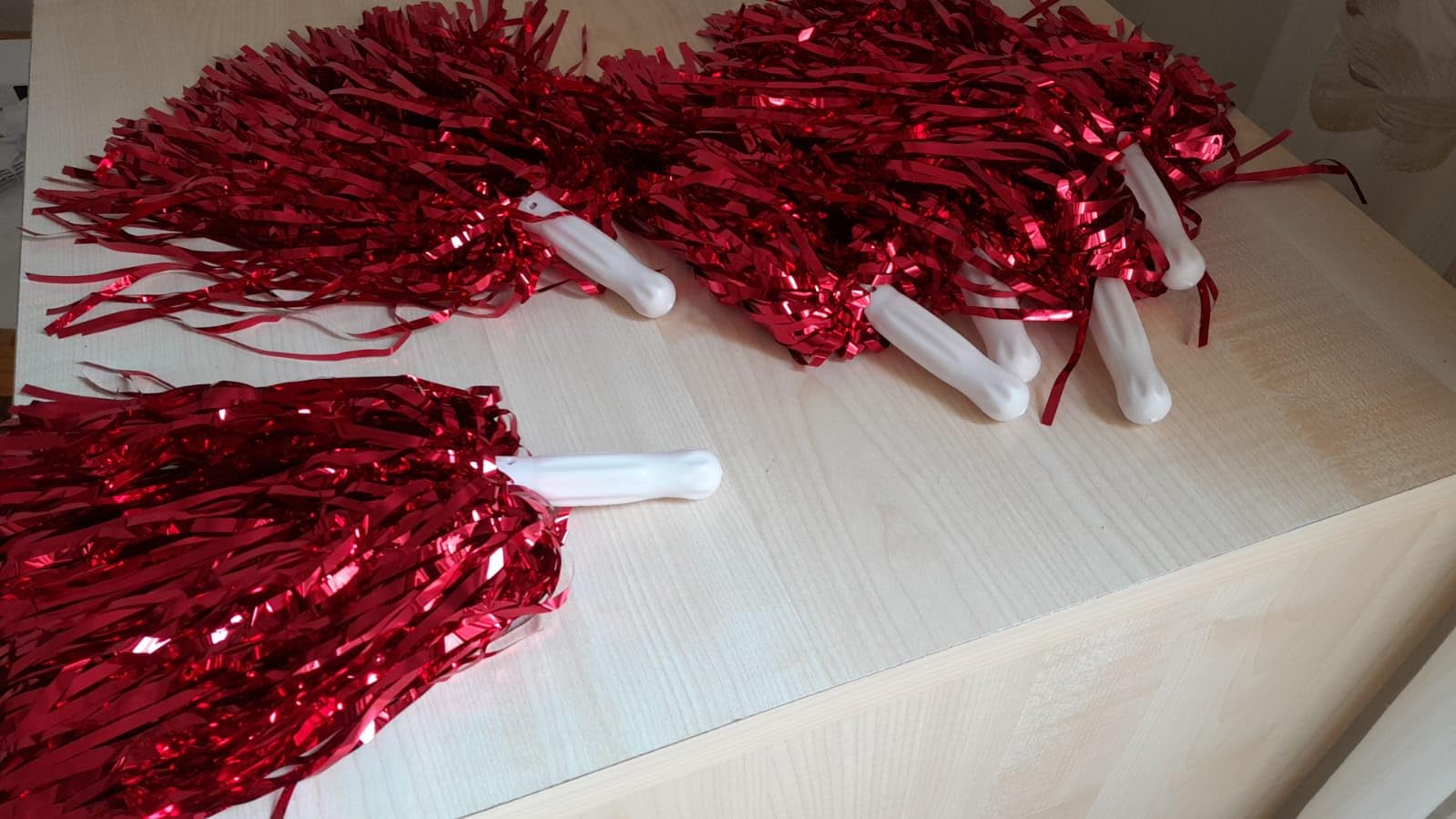 OUKENS pompons pom-pom girl bleu 6 pièces PET
