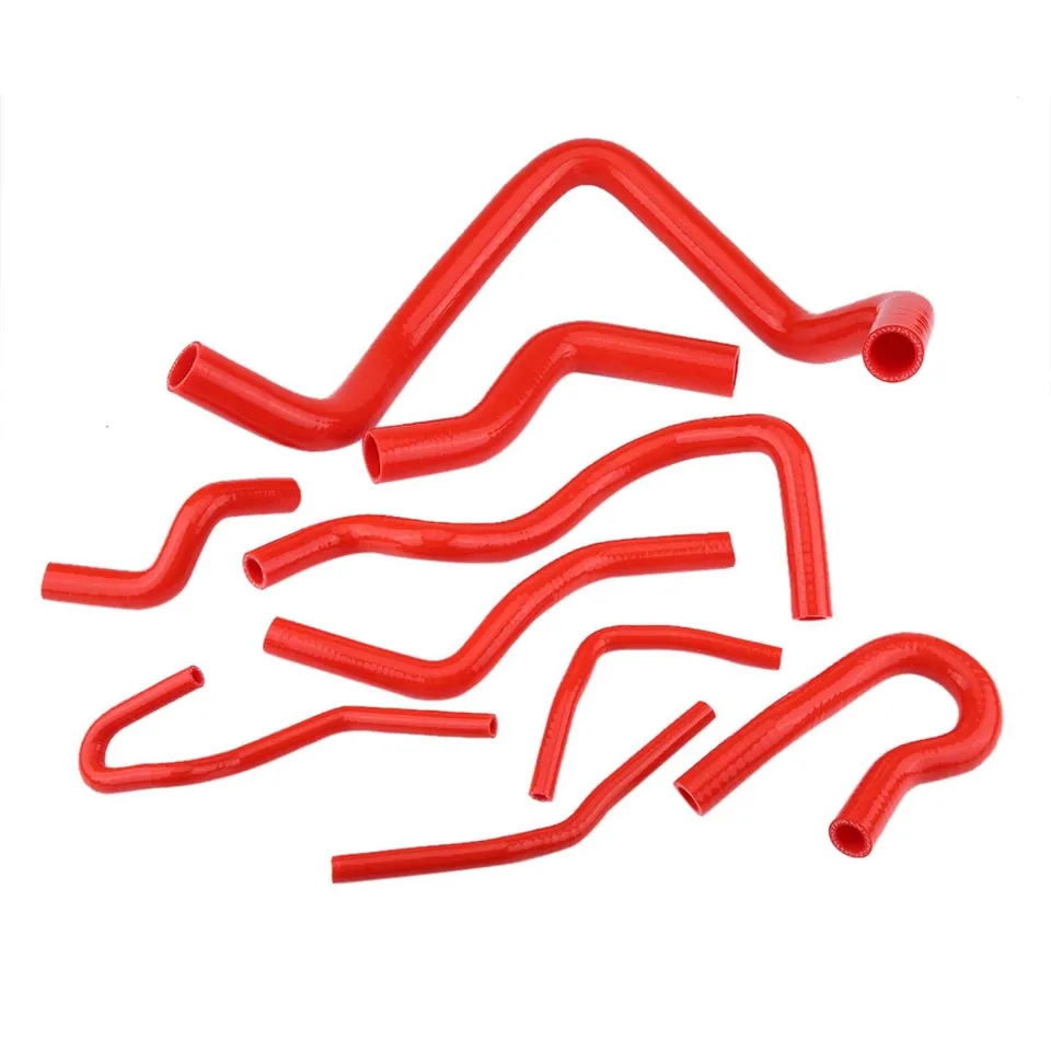 OUKENS Kit Durite Radiateur Silicone Civic D15 D16 Rouge 9 Pcs