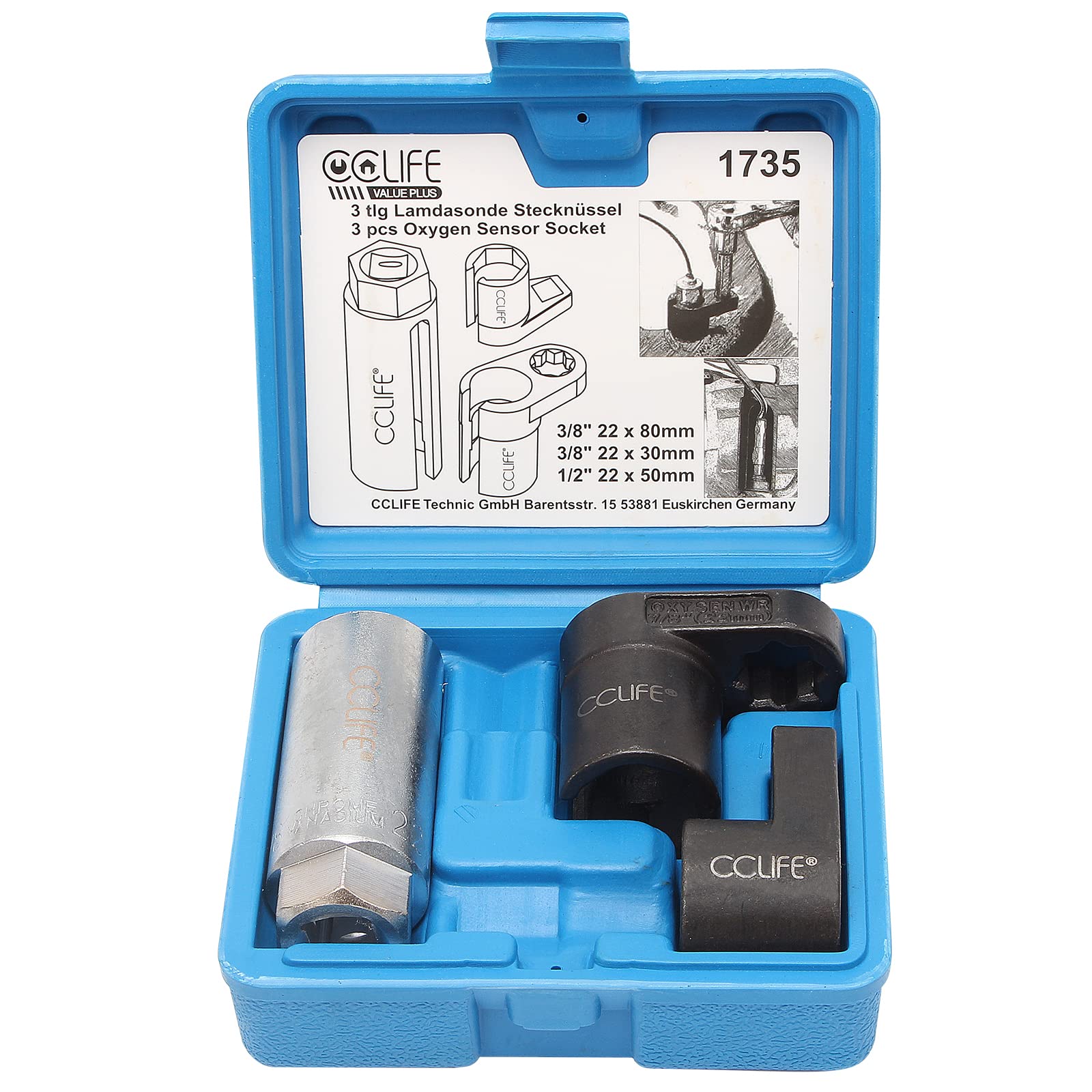 CCLIFE Socket Bit Sets douille sonde lambda 22mm 3 pièces