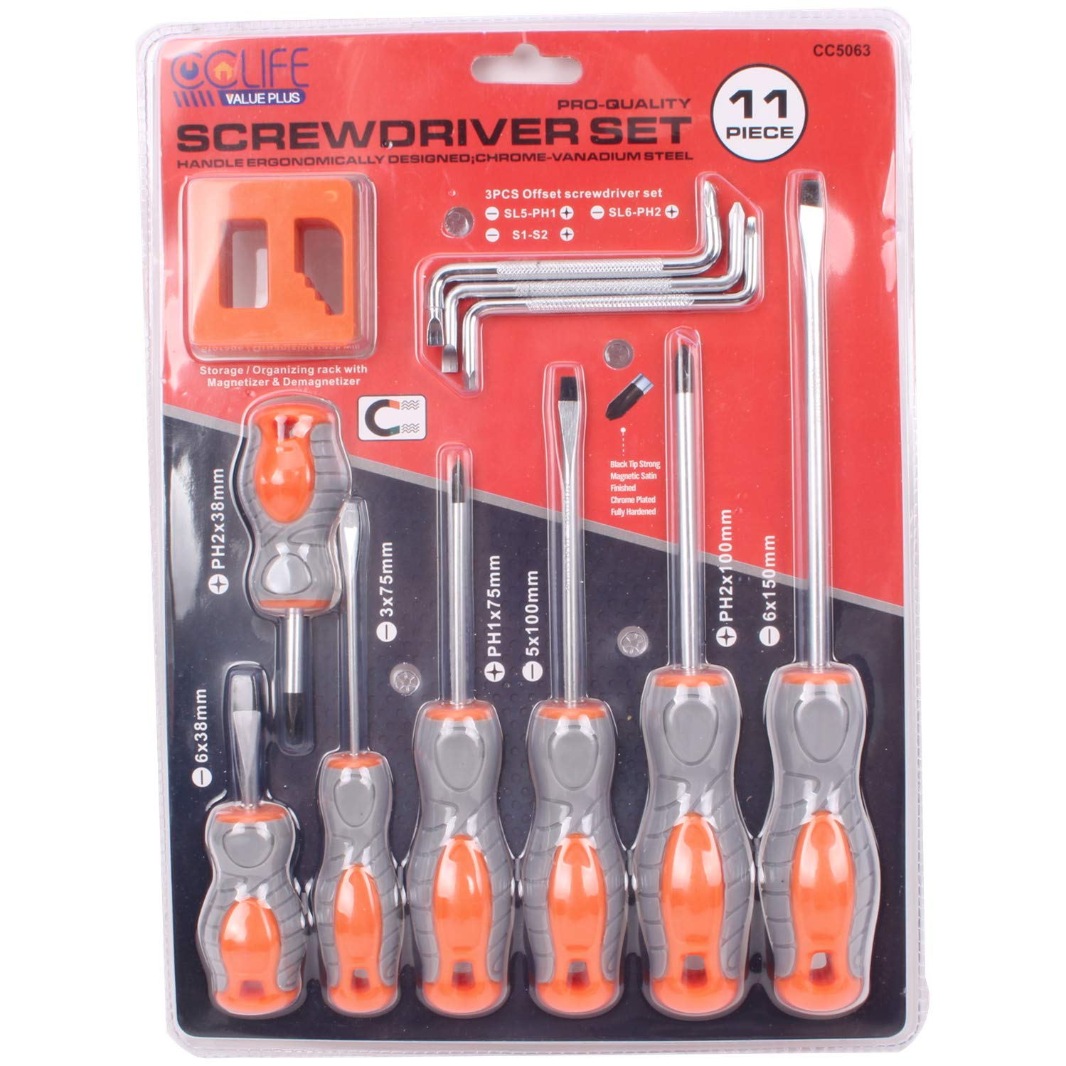 CCLIFE Screwdriver Sets 11 tournevis magnétiques Z + magnétiseur