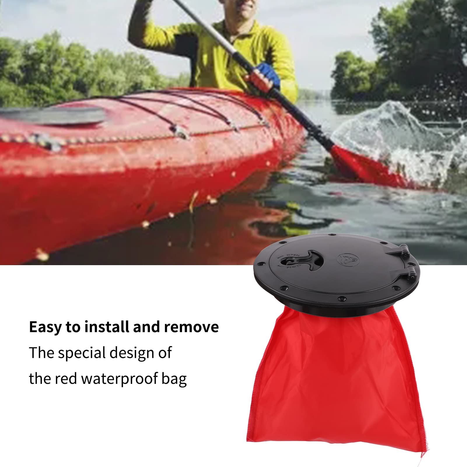 OUKENS trappe d'écoutille marine noire 205 mm bateau kayak