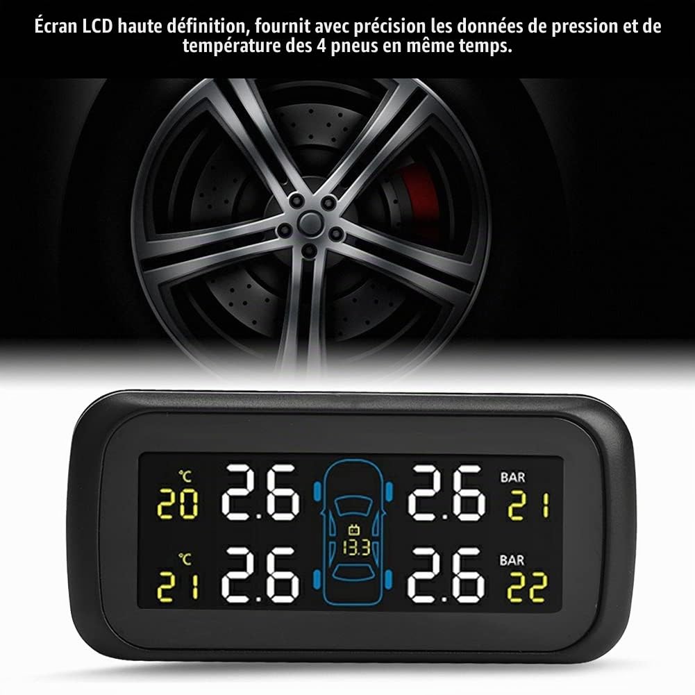 OUKENS TPMS pression pneus 4 capteurs internes LCD USB