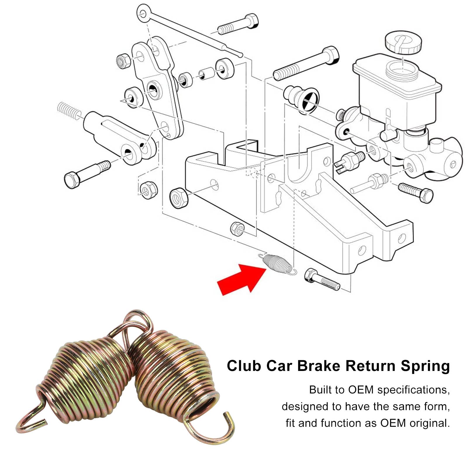 OUKENS Pièces auto ressort rappel frein 1013531 paire Club Car