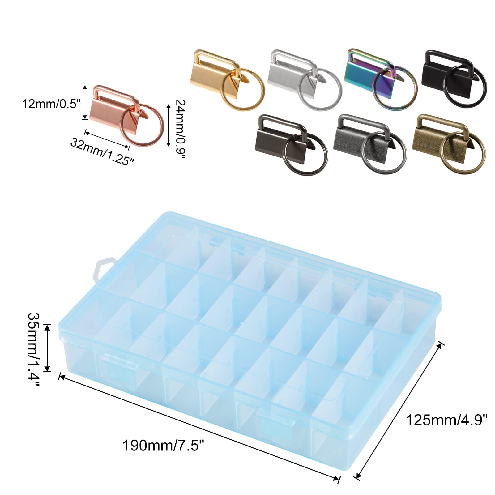 LEONTOOL Pinces porte-clés 3 cm kit 8 couleurs métal