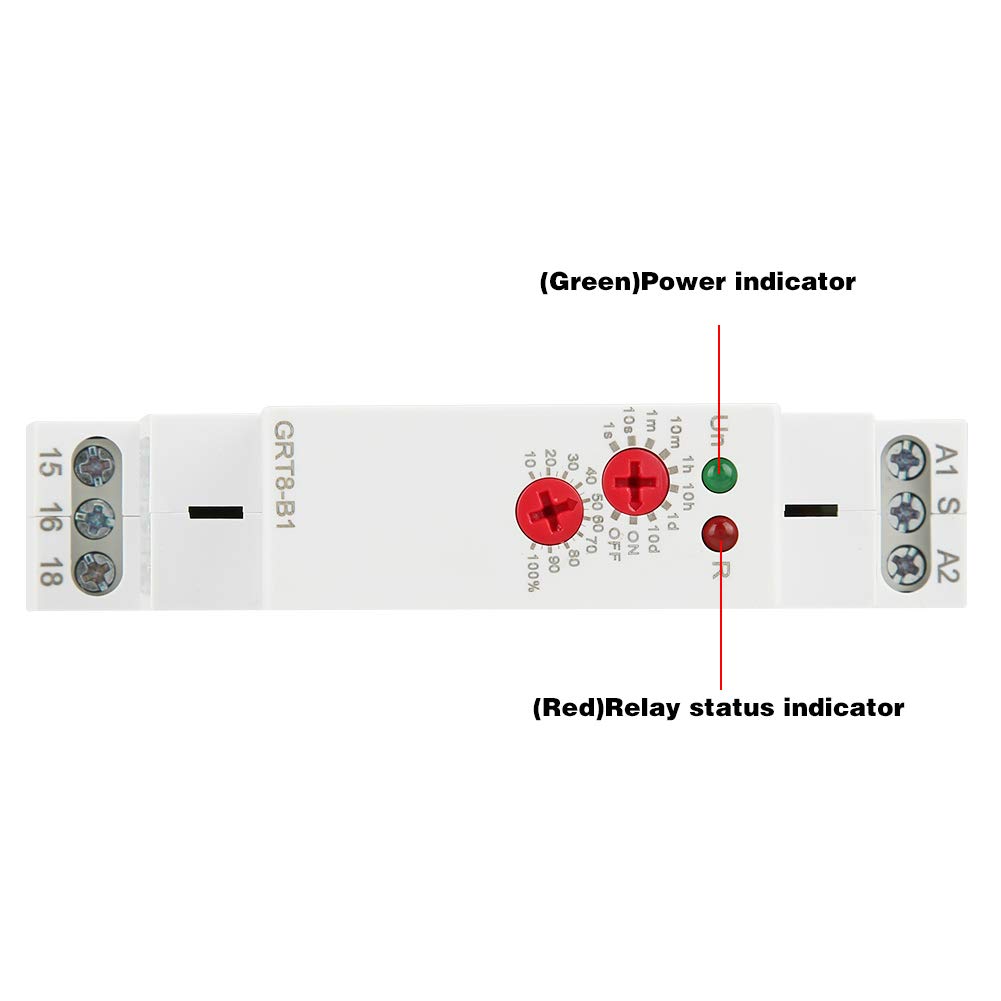 Jadeshay Relais temporisé GRT8-B1 12-240V rail DIN LED