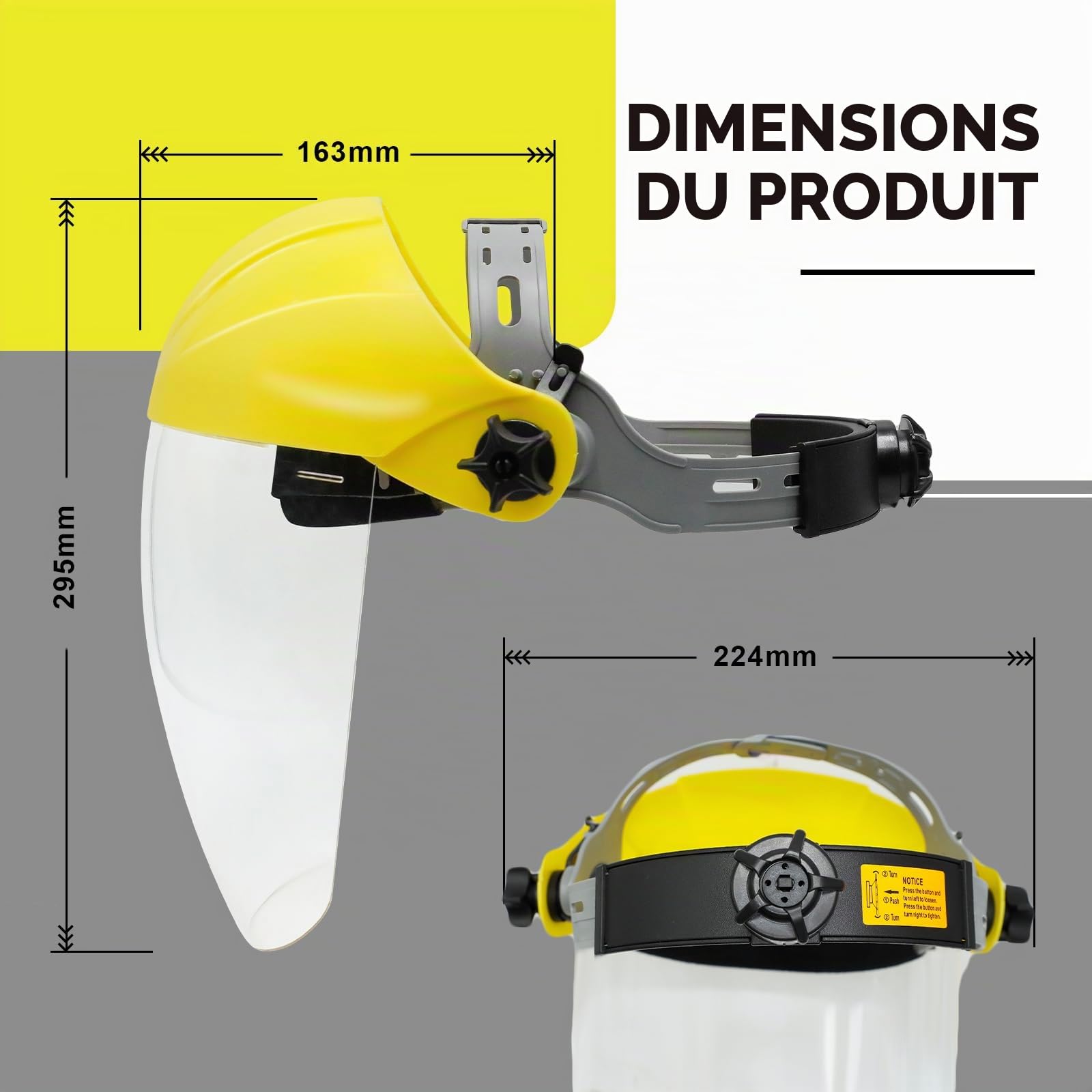 CCLIFE DIY Tools visière de protection polycarbonate 246x264 mm