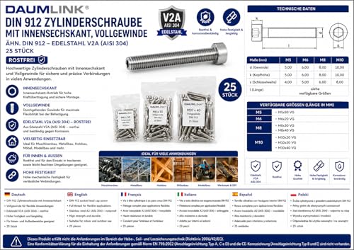 DAUMLINK Vis CHC DIN 912 Inox A2 M6x20 Lot 25 Atelier