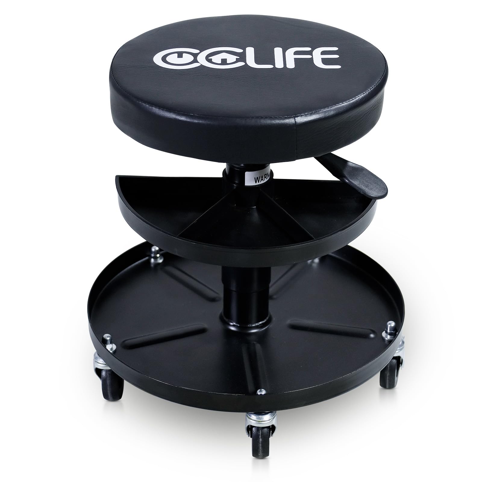 CCLIFE Tabouret Atelier à Roulettes Orange 150 kg Réglable
