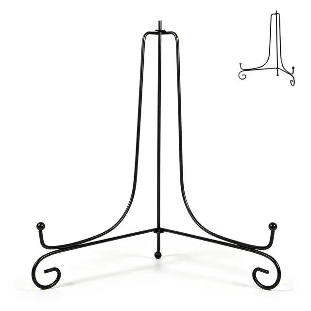 OUKENS Chevalet Fer Support Assiette 10 Pouces Noir