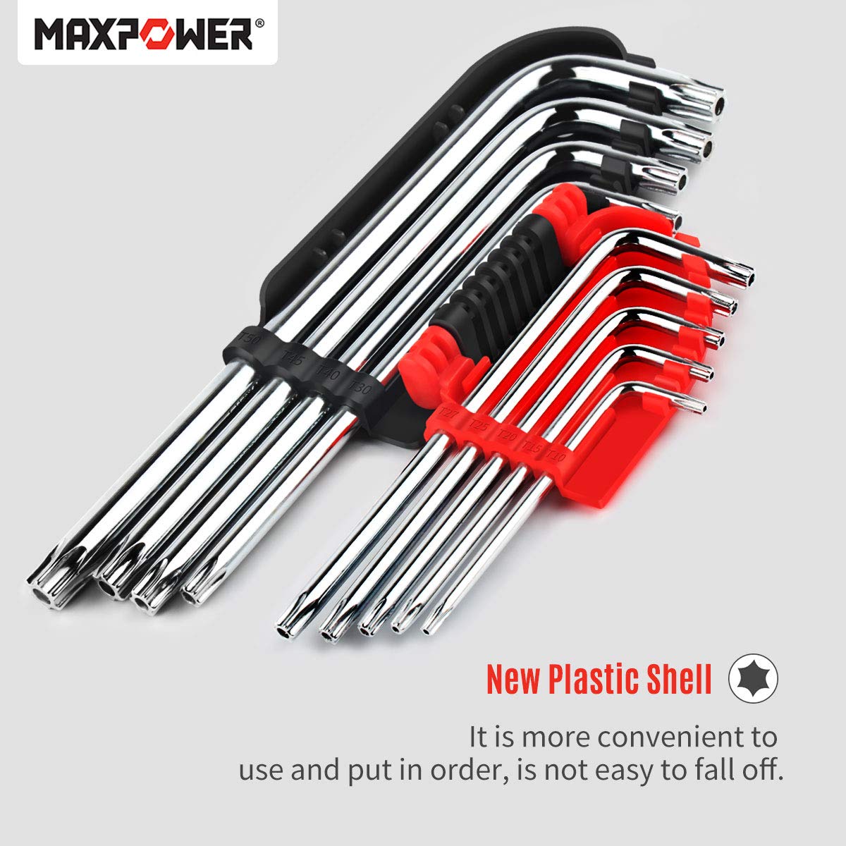 MaxPower Clé jeu 9 clés allen torx percées 1,5-10mm