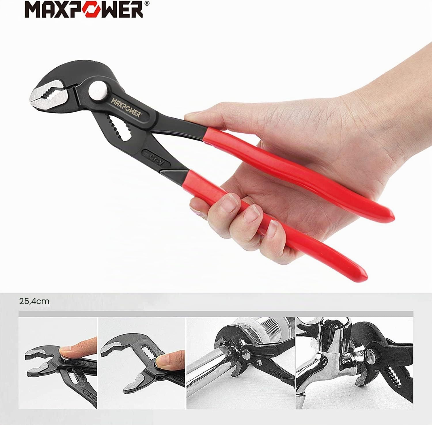 MaxPower Outils de plomberie pinces multiprises 3 pcs Cr-V
