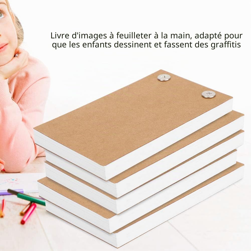 OUKENS flip book papier dessin vierge enfant lot 5 pièces