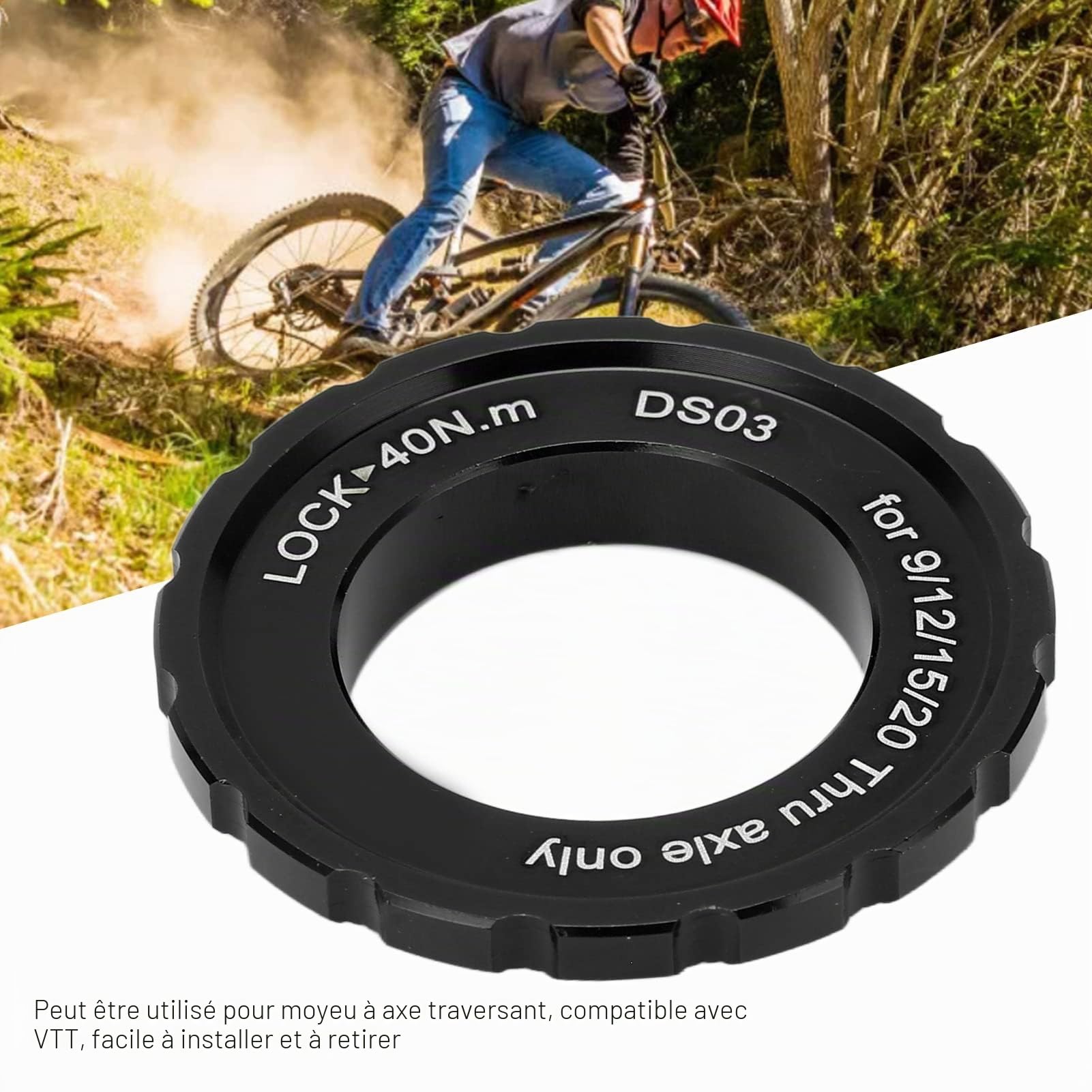 OUKENS Pièces de roue bague Centerlock noir moyeu vélo