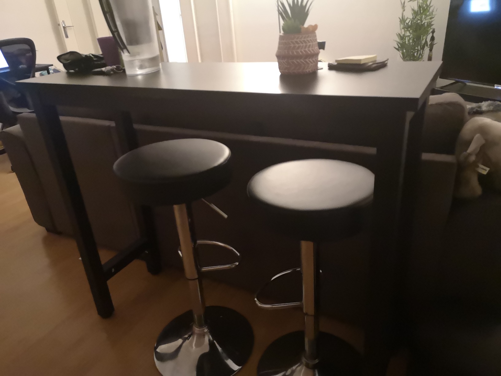 CCLIFE DIY Tools Tabouret Bar Noir Pivotant Lot 2 Simili
