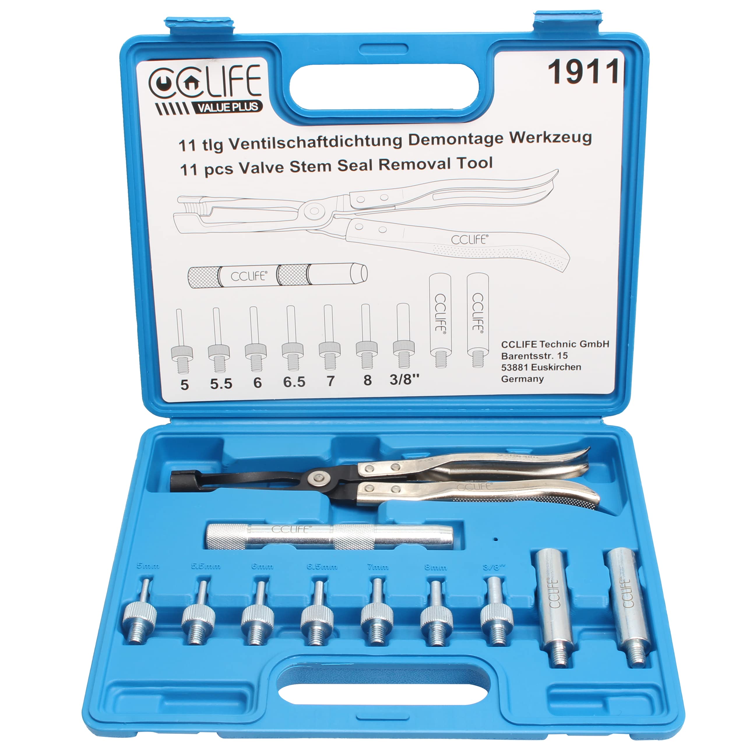 CCLIFE DIY Tools outil joint soupape tige 150mm kit